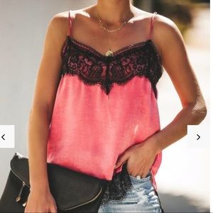 NWT Dark Rose and Black Lace Cami